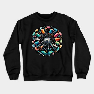 Sewing And Quilting Dandelion Flowers Crewneck Sweatshirt
